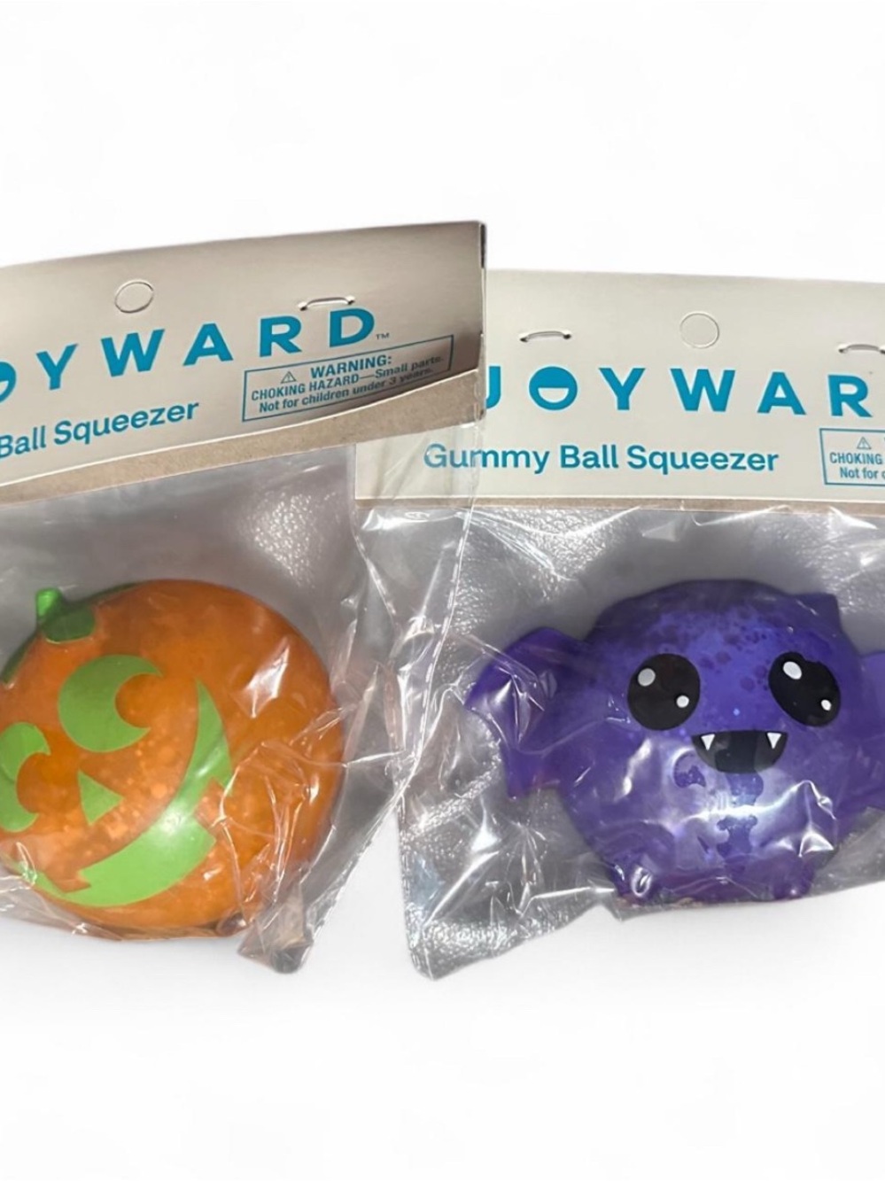 NEW Joyward Gummy Ball Squeezer - Halloween Duo- Purple Bat & Orange Pumpkin